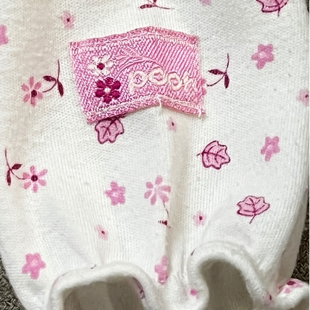 Disney Vtg Winnie the Pooh Pink Corduroy Overalls Floral Bodysuit 12M Y2K 90s - Picture 6 of 14